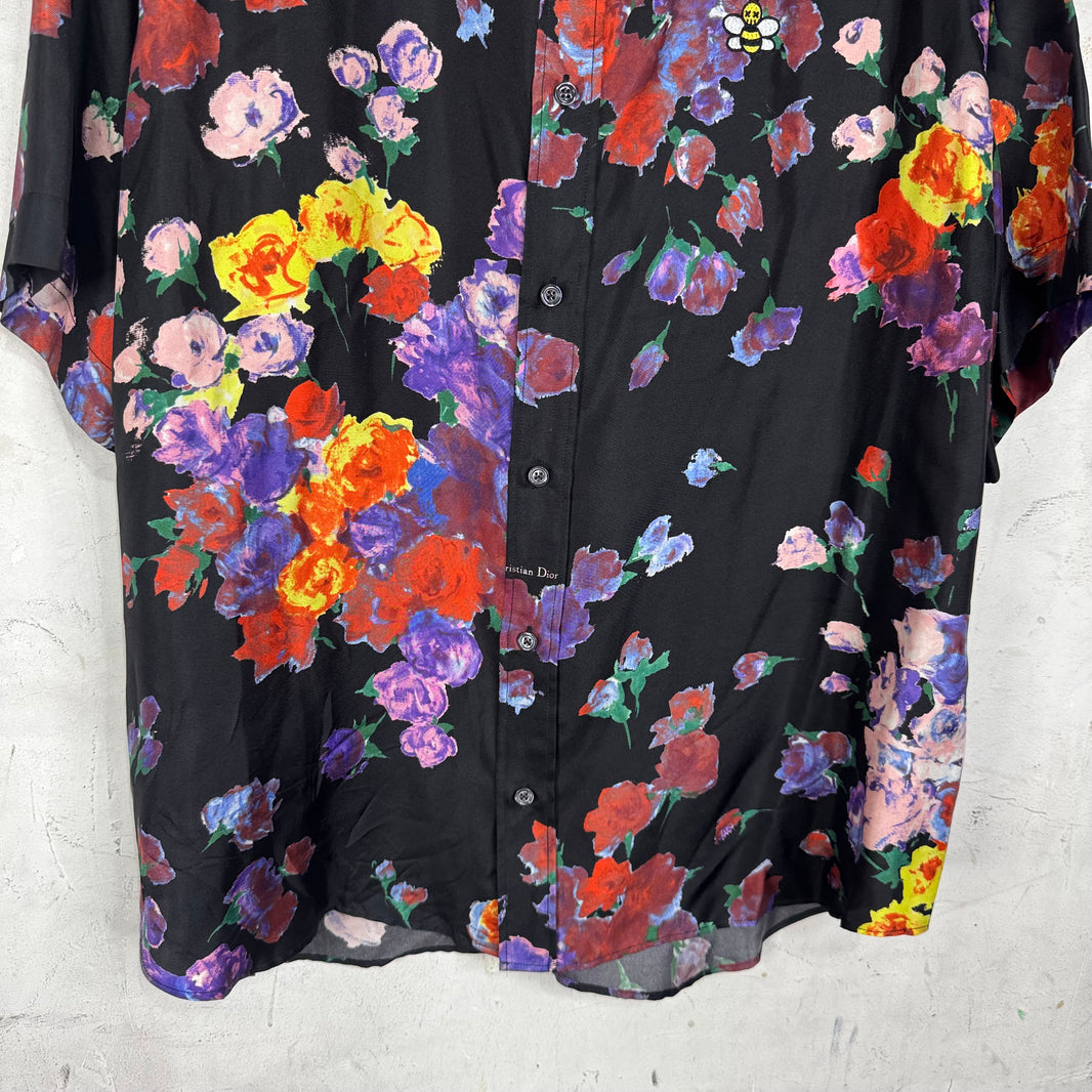 Dior Kaws Silk Floral Shirt