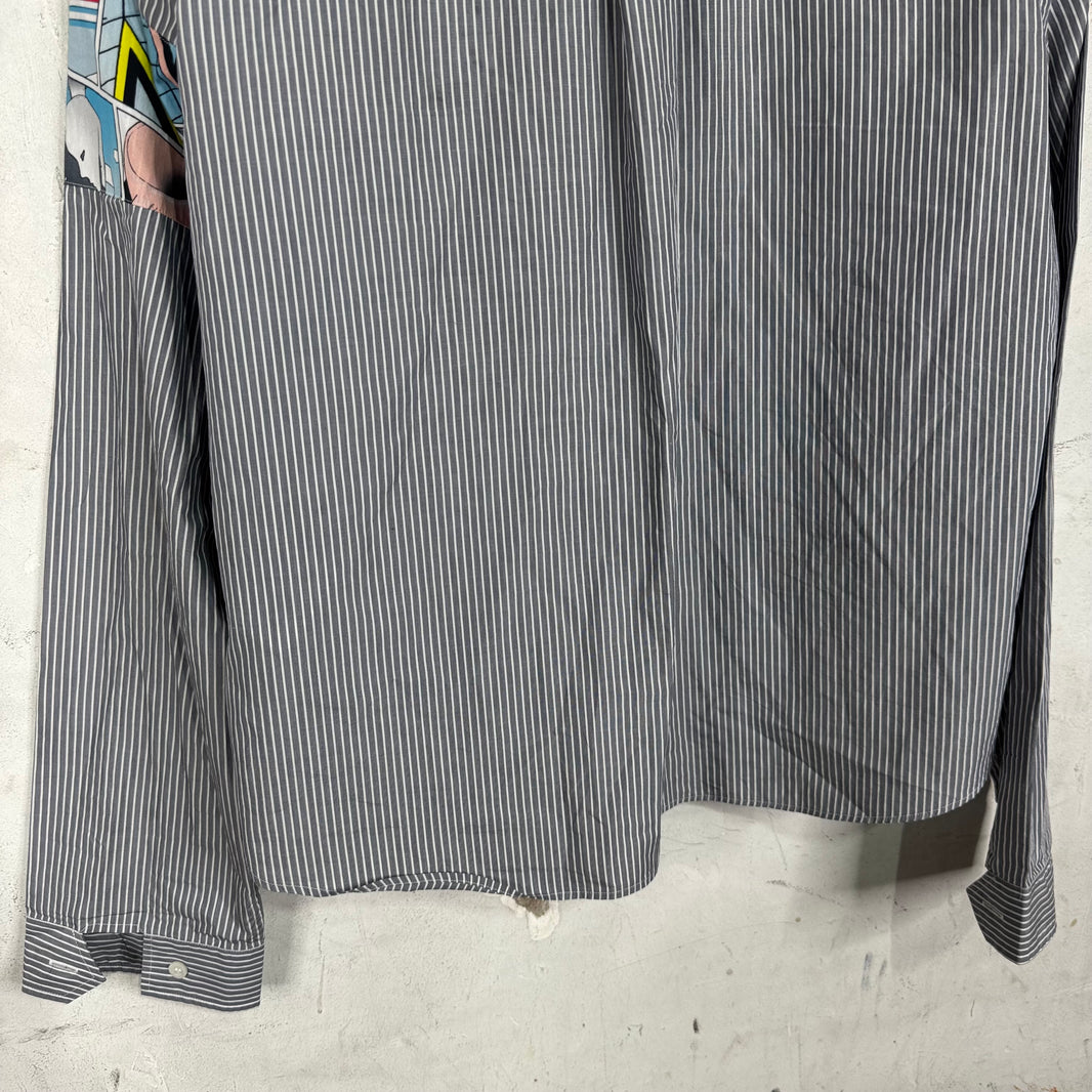 Prada Comic Patch Striped Shirt