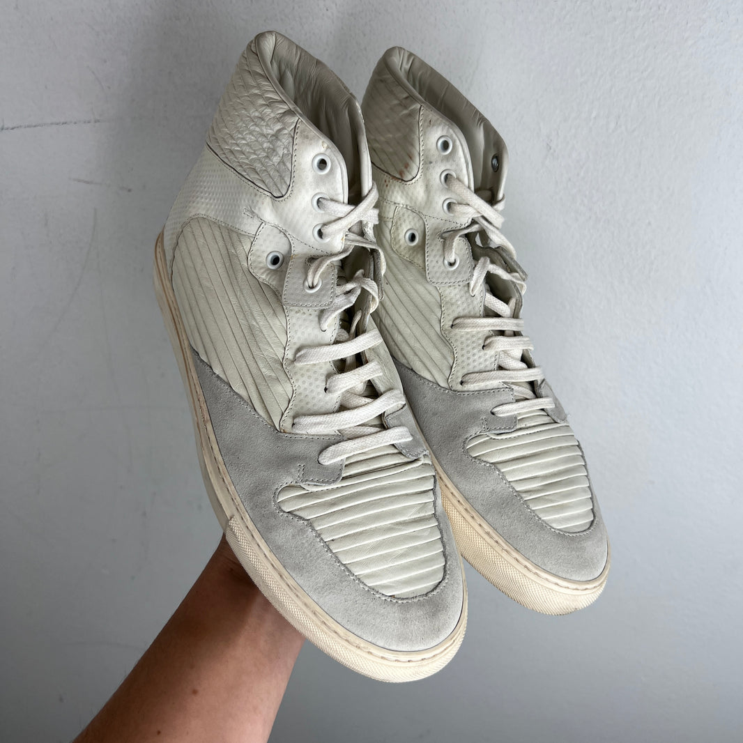 Balenciaga Cotes Pleated White Sneakers