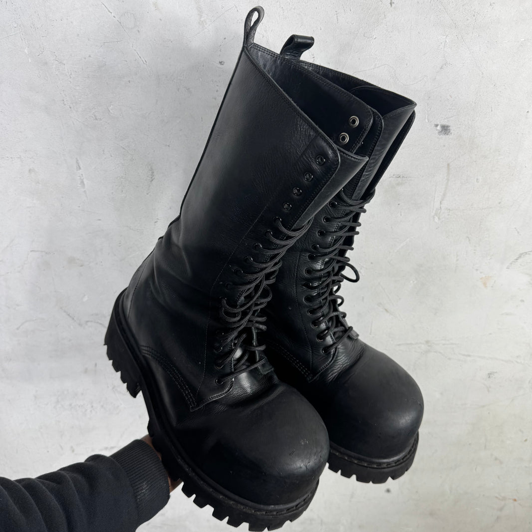 Balenciaga Tall Leather Stomper Boots