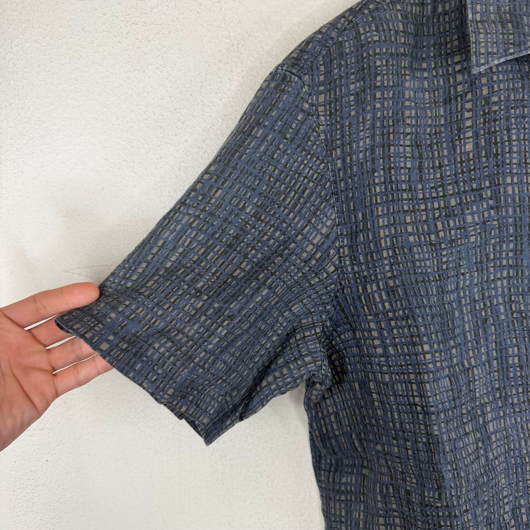 Balenciaga Layered Blue Grid S/S Shirt