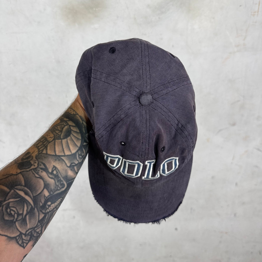 Ralph Lauren Polo Navy  Distressed Fitted Hat