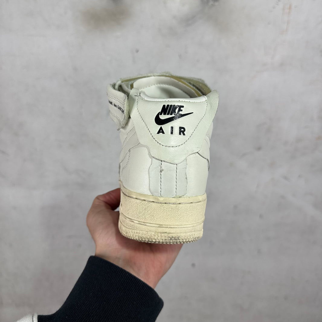 Nike x CDG White Paneled Mid AF1's