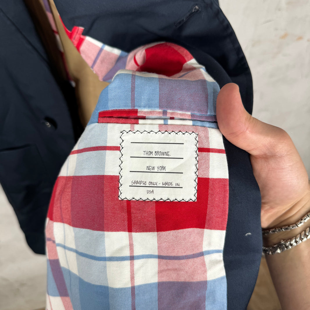 Thom Browne Navy Mid-Length Coat