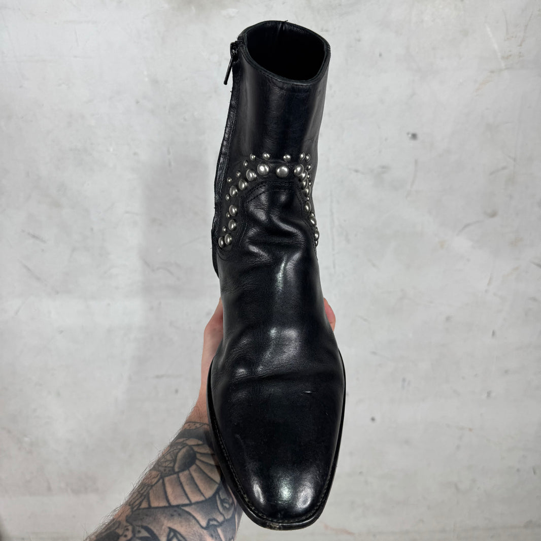 Saint Laurent Studded Side Zip Boots