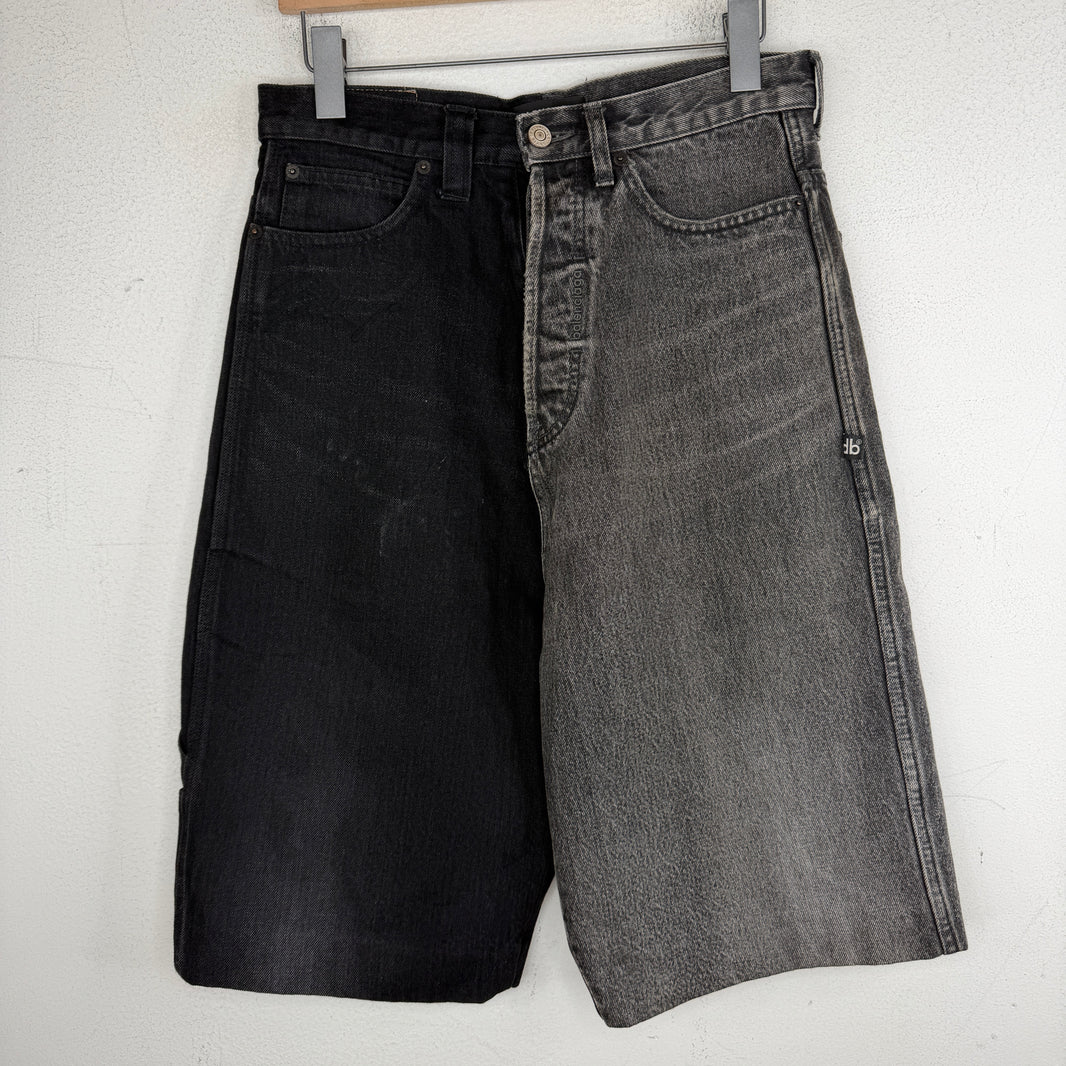 Balenciaga 50/50 Embroidered Logo Shorts