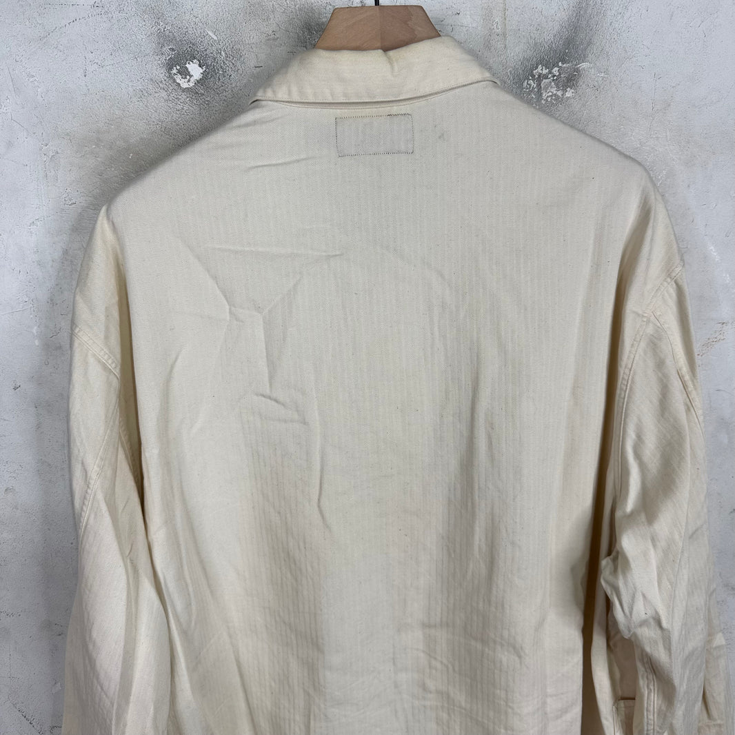 RRL Cream Herringbone Chore Jacket