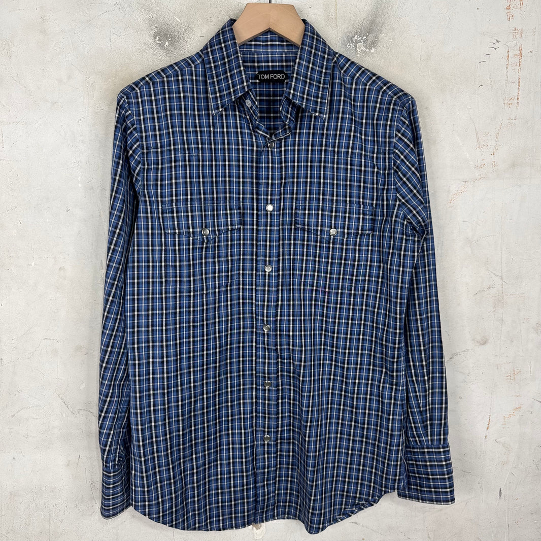 Tom Ford Plaid Snap Button Shirt