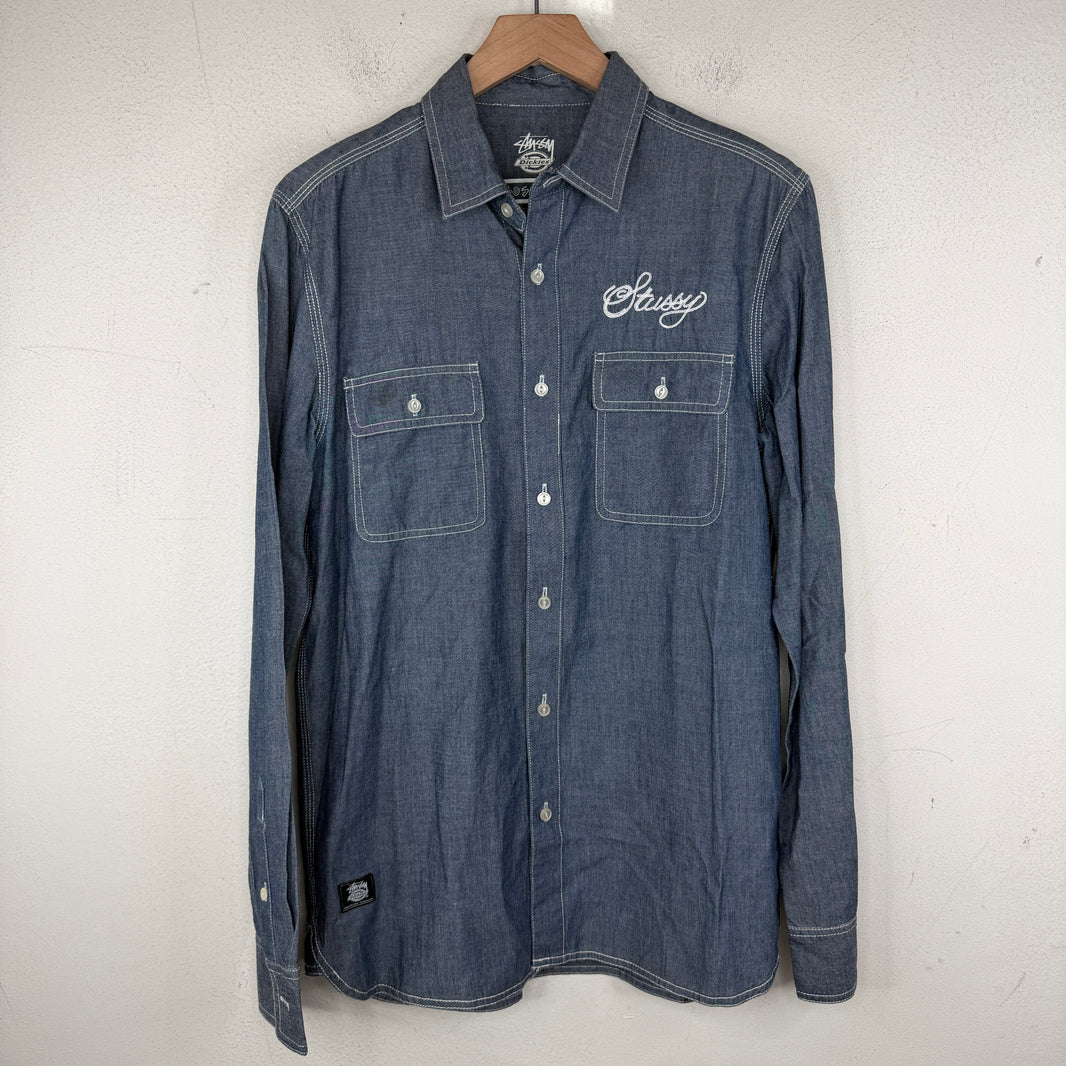 Stussy Dickies Blue Chainstitch Button Up Shirt