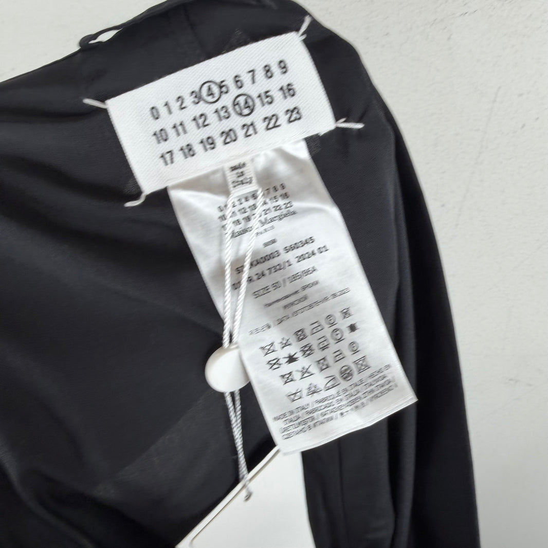 Margiela Thin Black Waist Tie Trousers