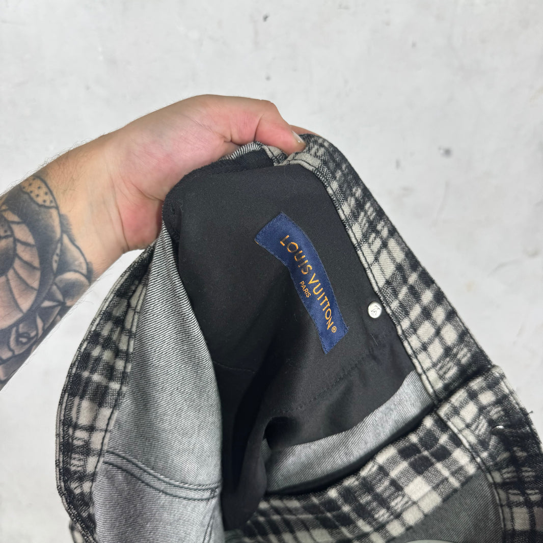 Louis Vuitton Plaid Type Logo Shorts