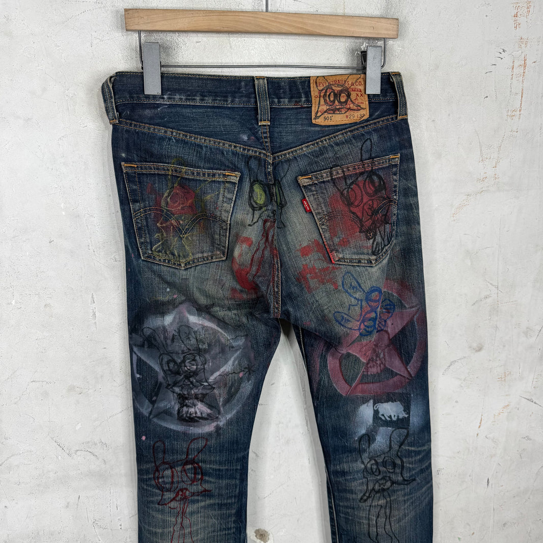 Skoloct Levis Sketched Distressed Jeans