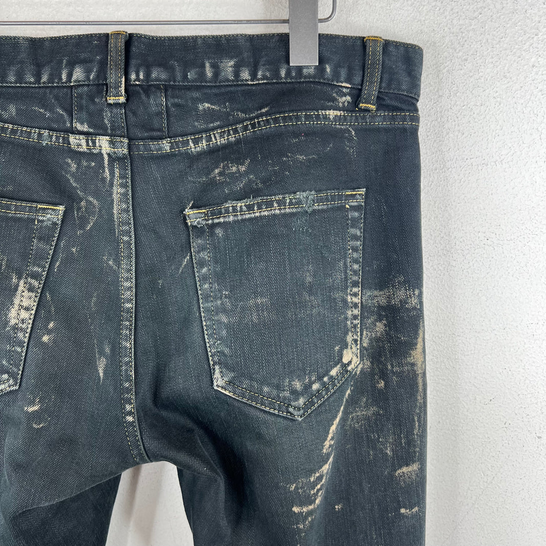 Saint Laurent D02 Black Oil Spill Jeans
