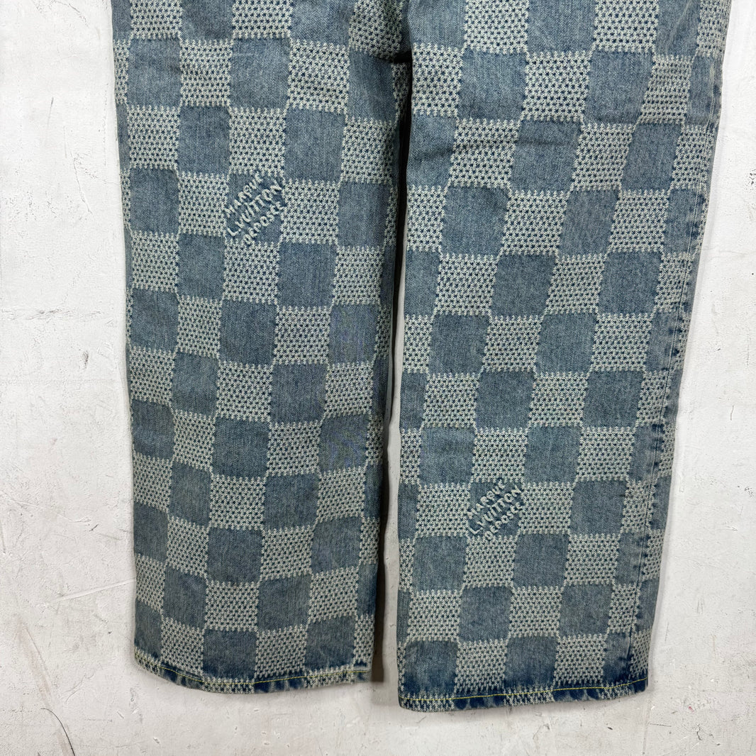 Louis Vuitton Lightwash Damier Skater Jeans