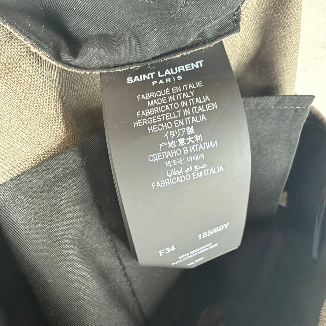 Saint Laurent Gray Pleated Trousers