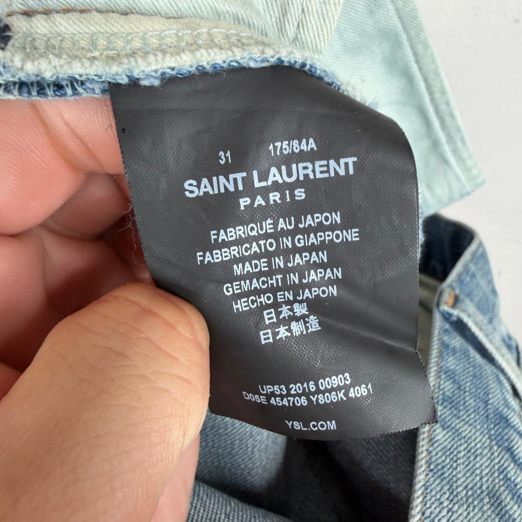 Saint Laurent Light Wash D02 Distressed Jeans