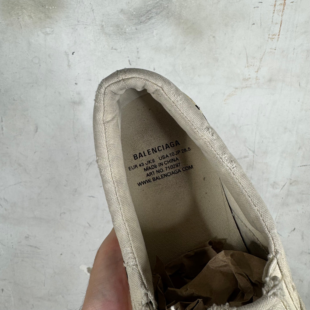 Balenciaga Distressed Paris Slip Ons