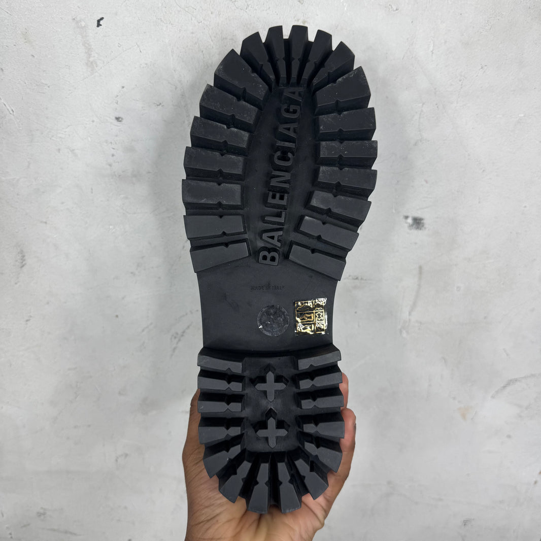 Balenciaga Leather Croc Strike Boots