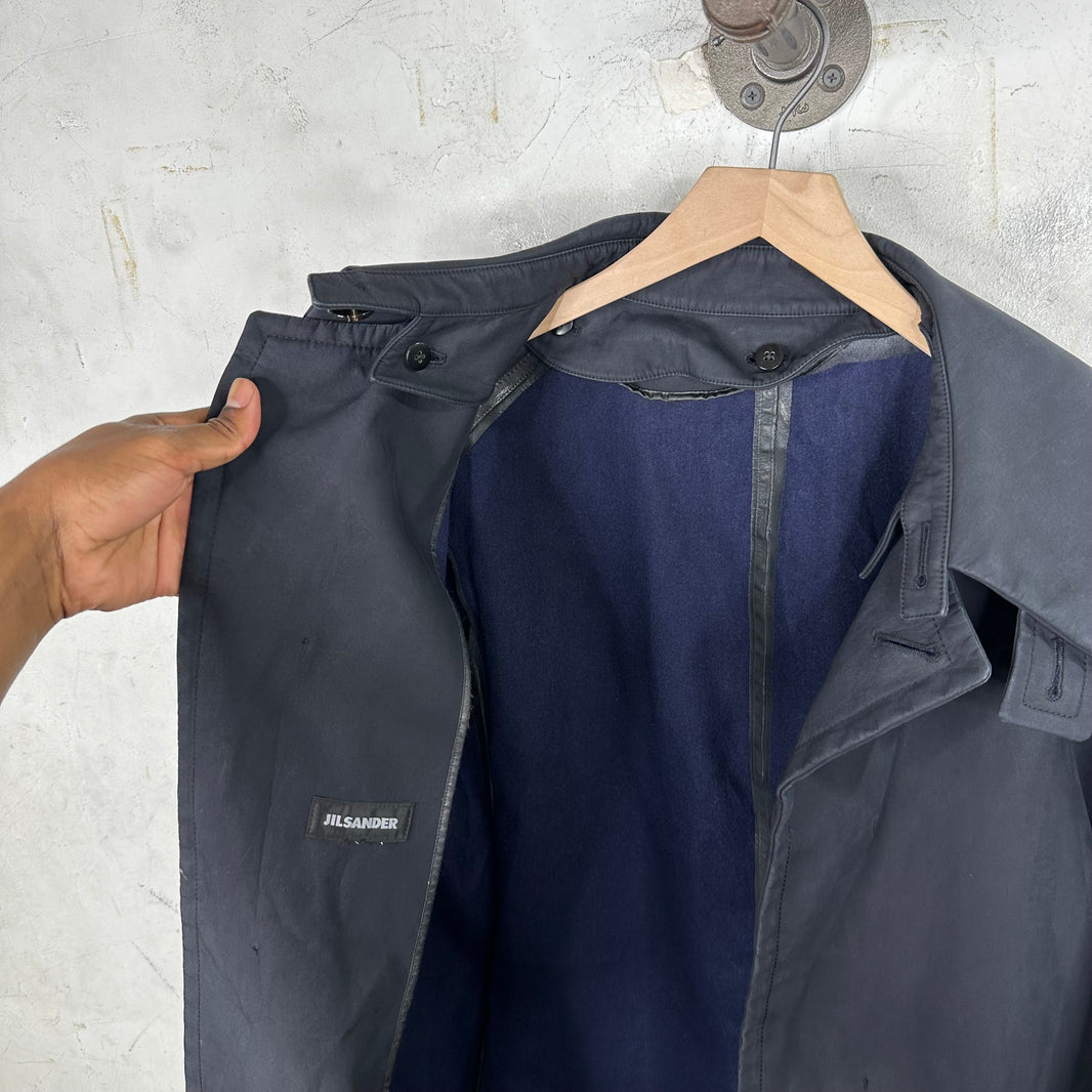 Jil Sander Navy Coated Trenchcoat