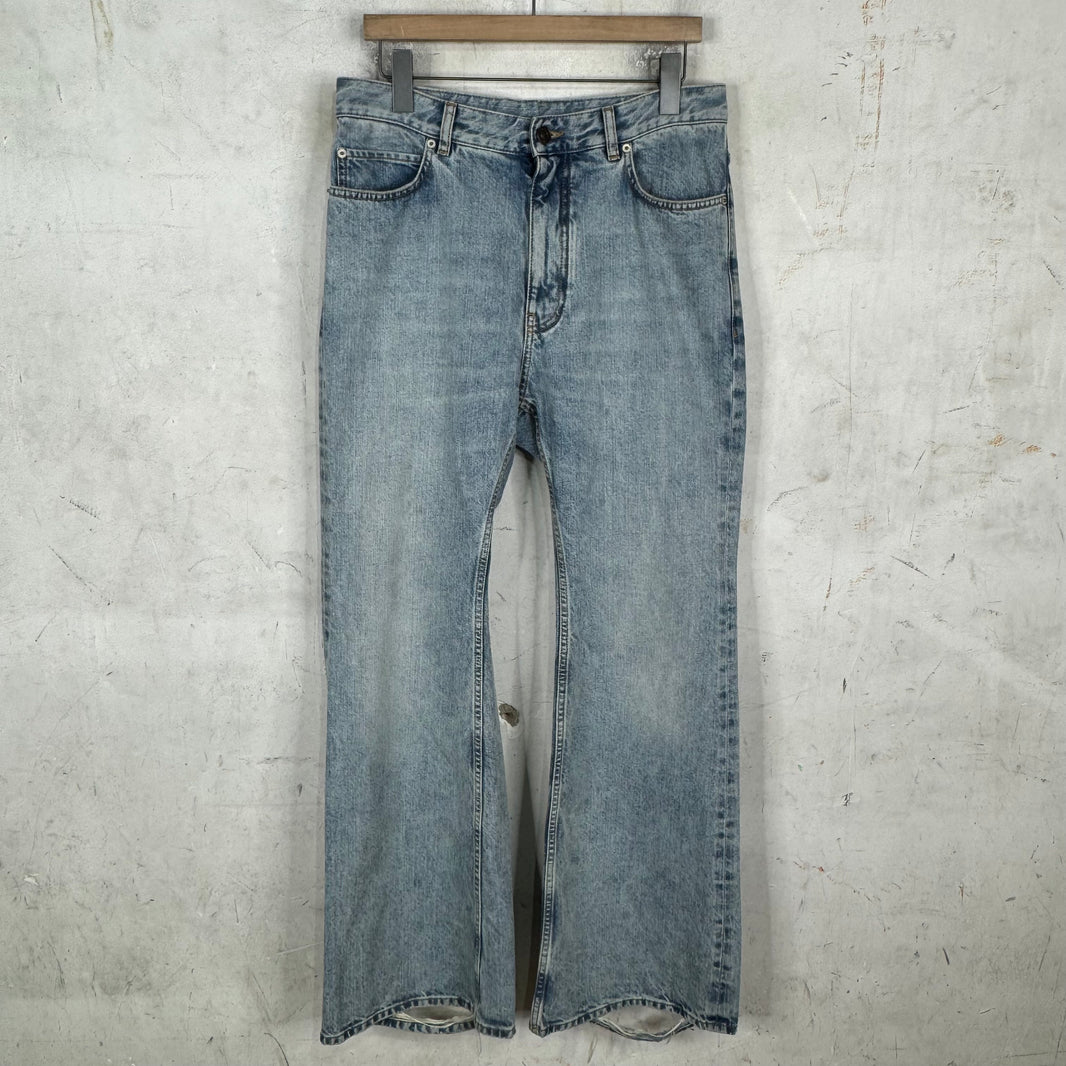 Balenciaga Altered Light Wash Flare Jeans