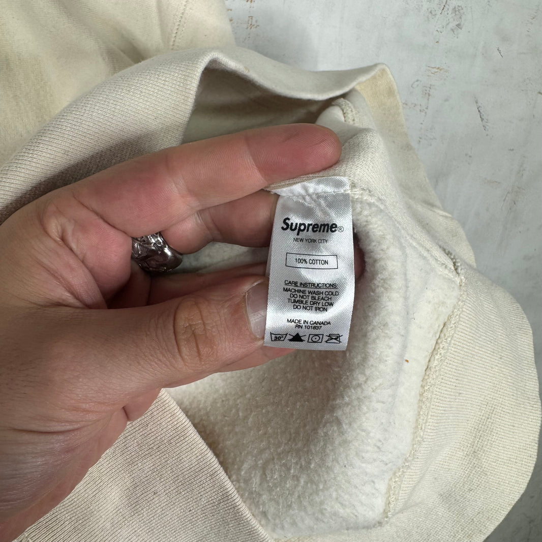 Supreme Cross Cream Box Logo Hoodie