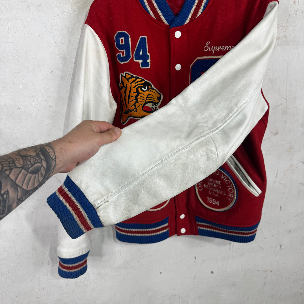 Supreme Red Tiger Varsity Jacket