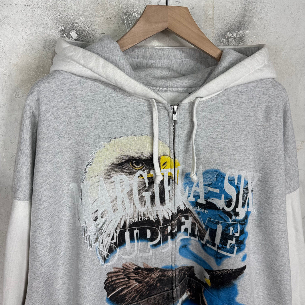 Supreme x MM6 Grey Eagle Zip Hoodie