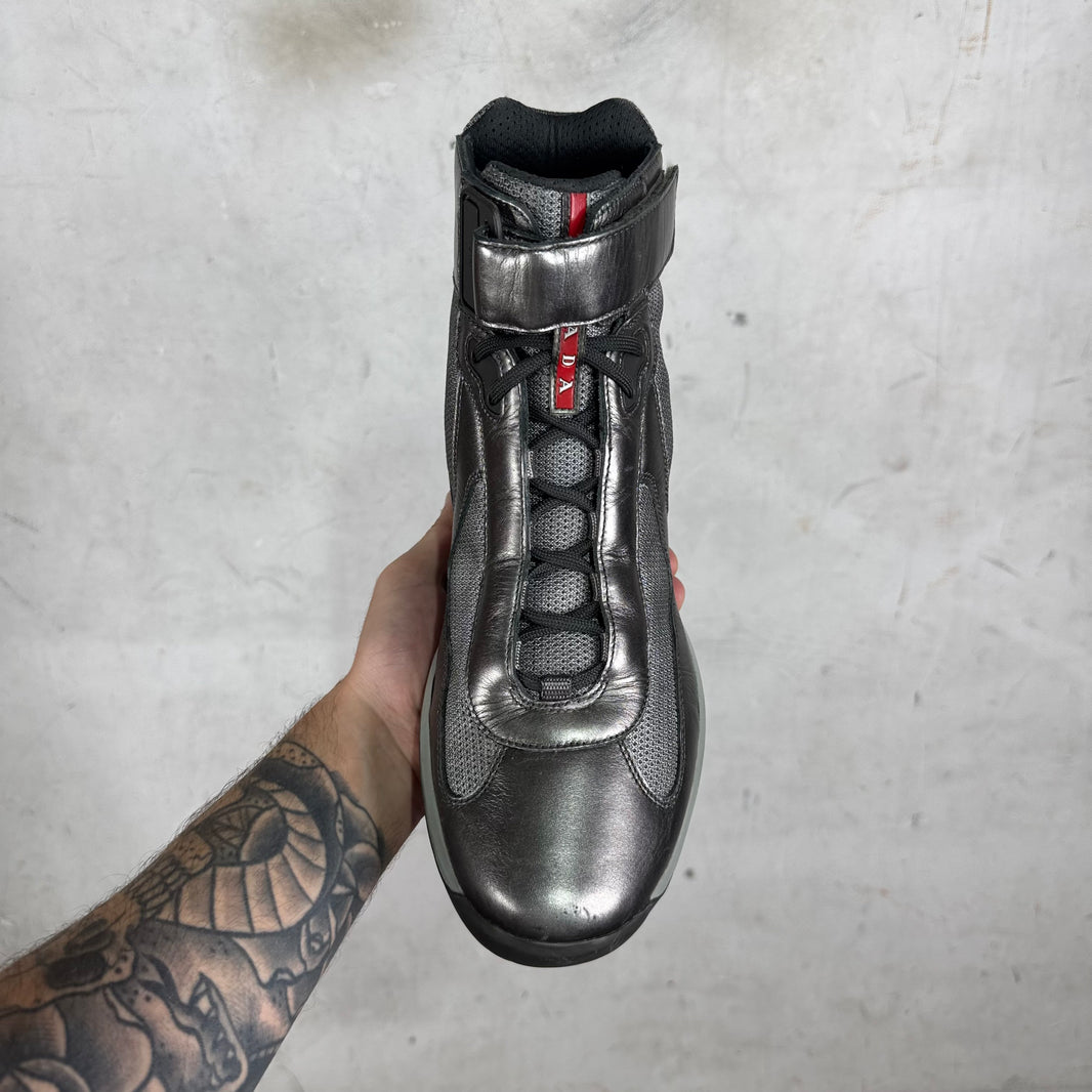 Prada Silver Straped High Americas Cup