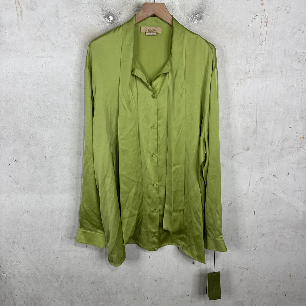 Gucci Silk Tie Green Shirt