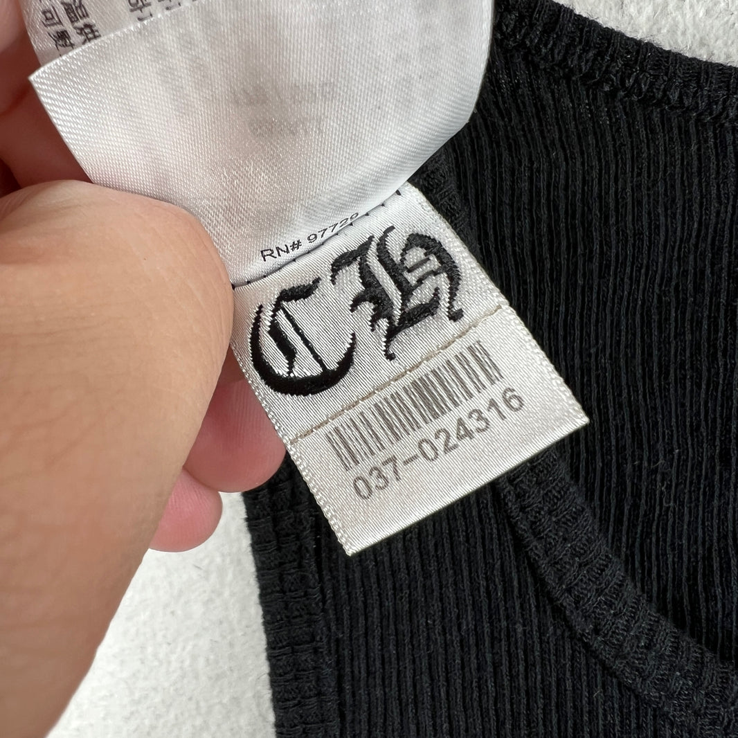 Chrome Hearts Blank Ribbed Tank Top