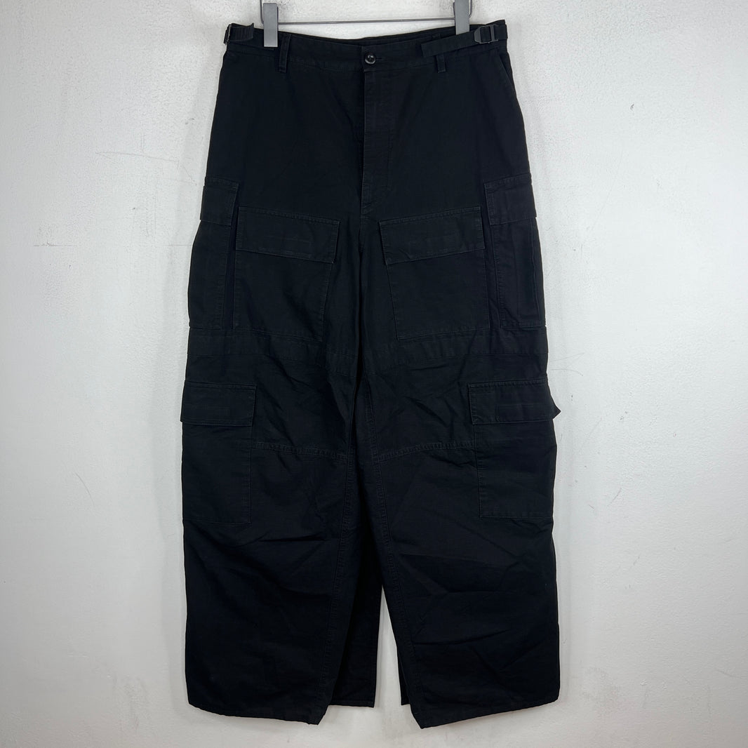 Balenciaga Black Ripstop Baggy Apron Cargo Pants