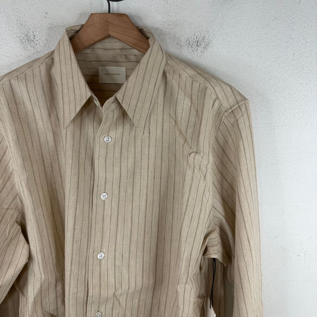 ALD Linen Pinstripe Button Up L/S Shirt