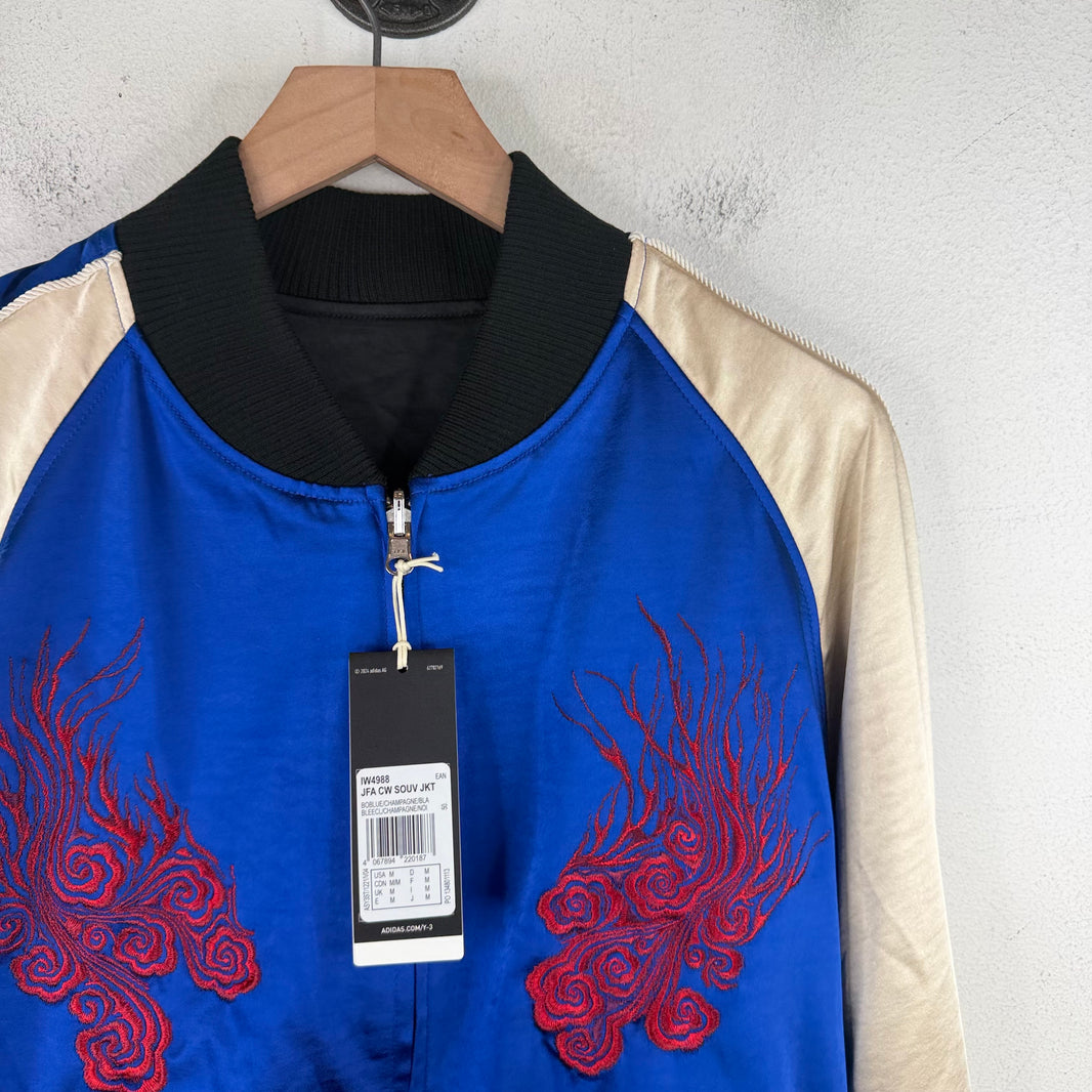 Y-3 Blue Satin Japan Souvenir Jacket