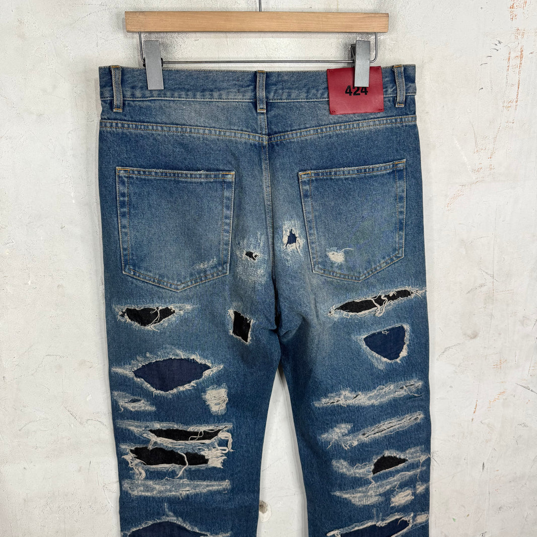 424 Distressed & Repaired Jeans