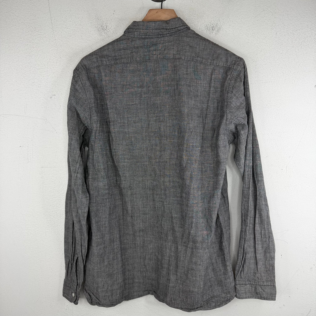 RRL Pocket Gray Button Up L/S Pocket Shirt