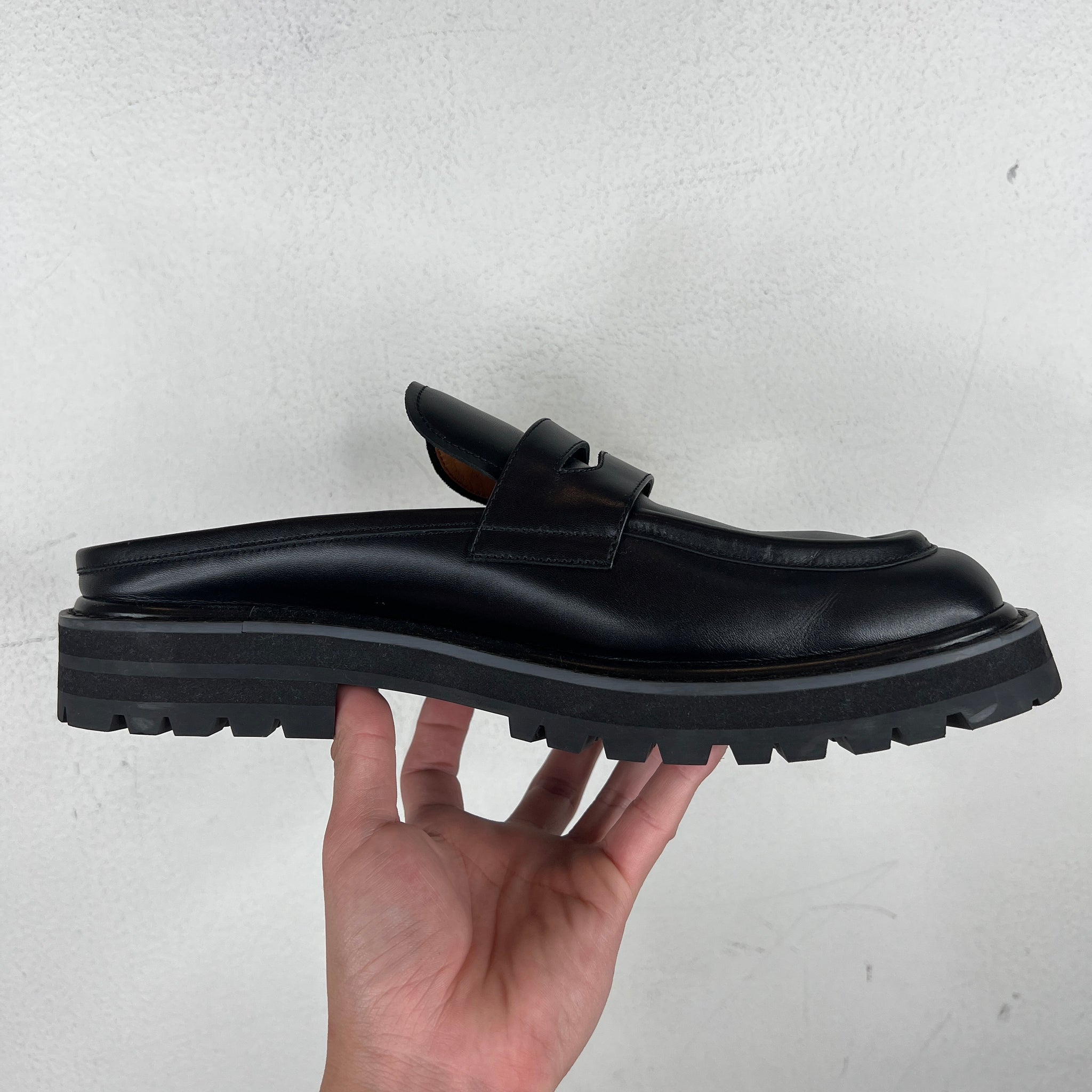 Marni Leather Piercing Chunky Sabot Loafers