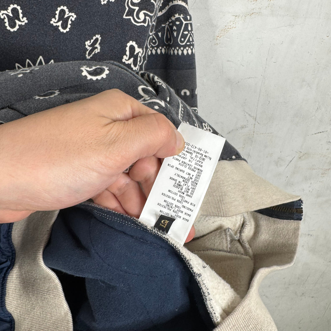Kapital Hybrid Quilted Paisley Zip Hoodie