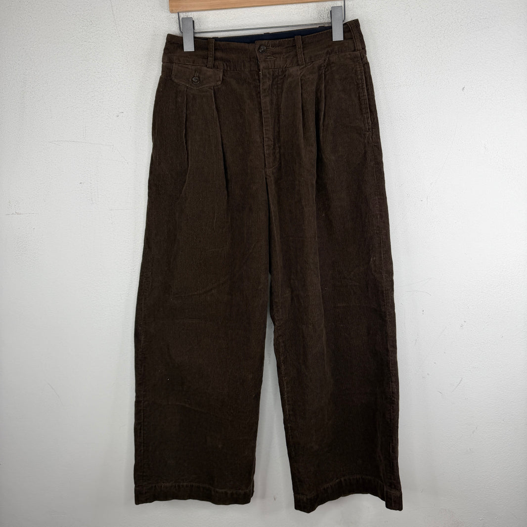 Engineered Garments Pleated Brown Corduroy Baggy Pants