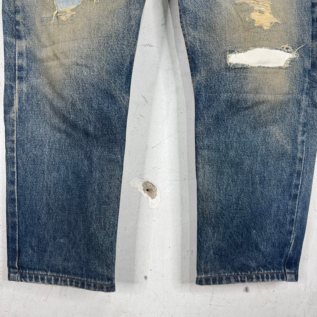 Vintage Levis 505 Distressed Repaired Jeans