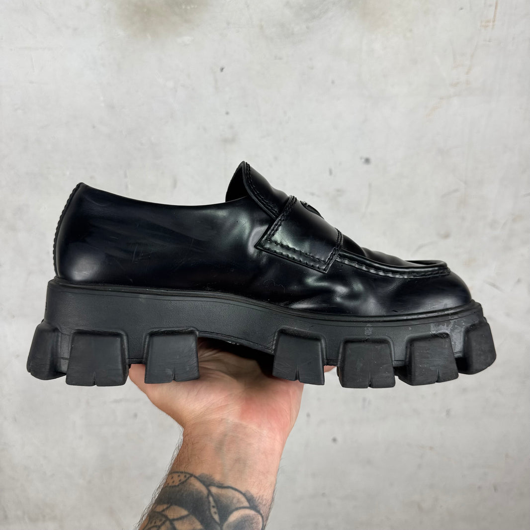 Prada Plaqued Monolith Loafers