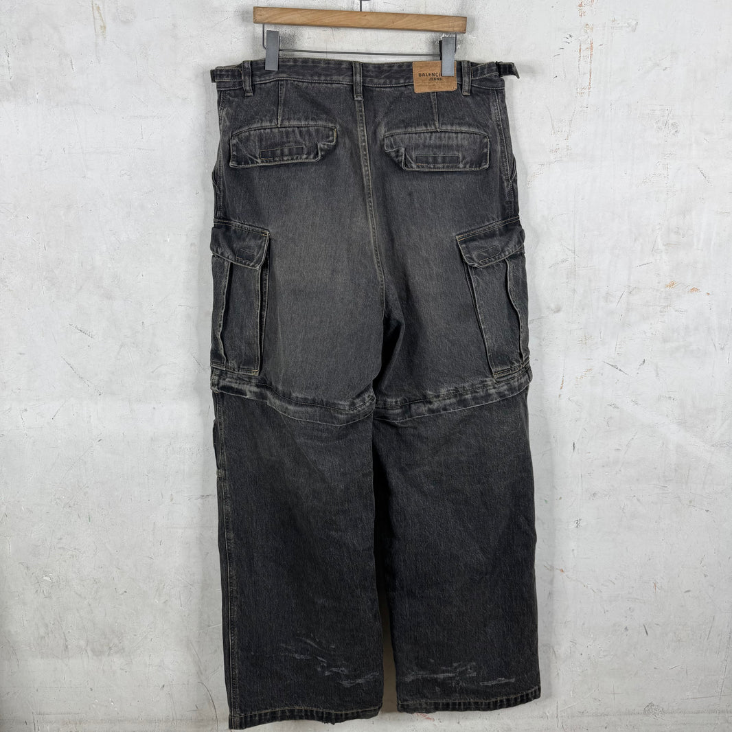 Balenciaga Black Convertible Cargo Jeans