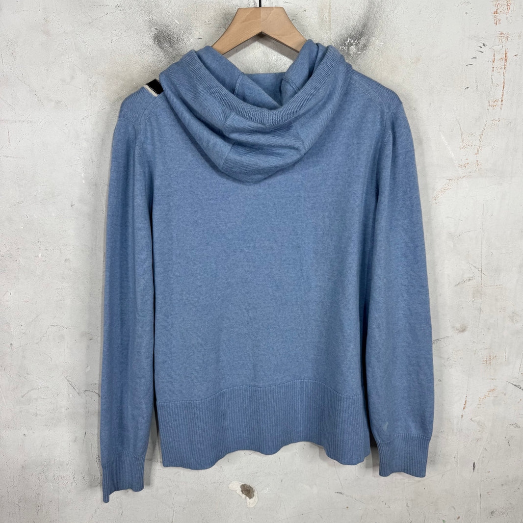 Thom Browne Blue Wool Striped Zip Hoodie