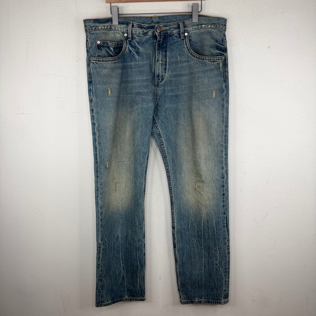 Helmut Lang Light Wash Distressed Jeans