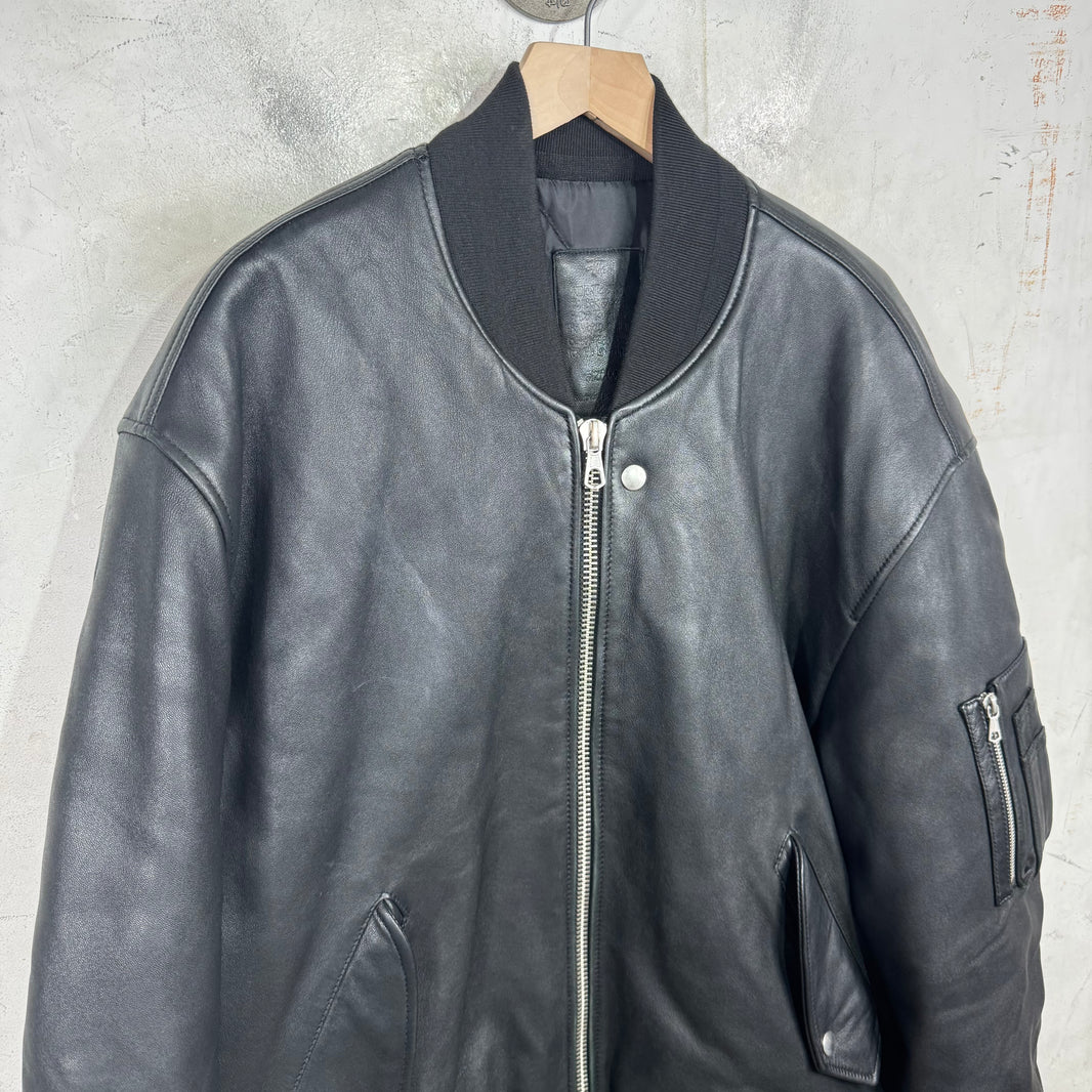 Stussy Leather Flight Bomber Jacket