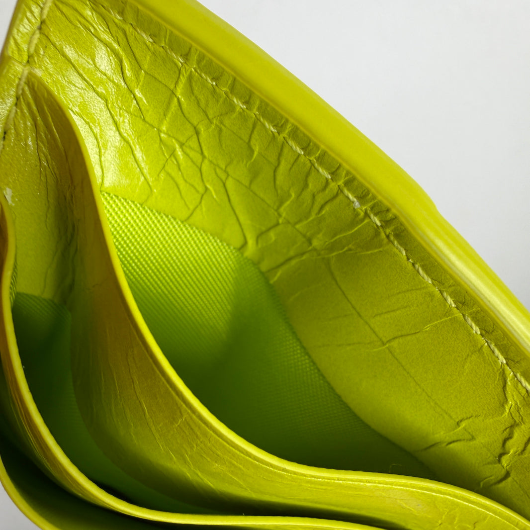 Bottega Veneta Lime Green Cassette Card Holder