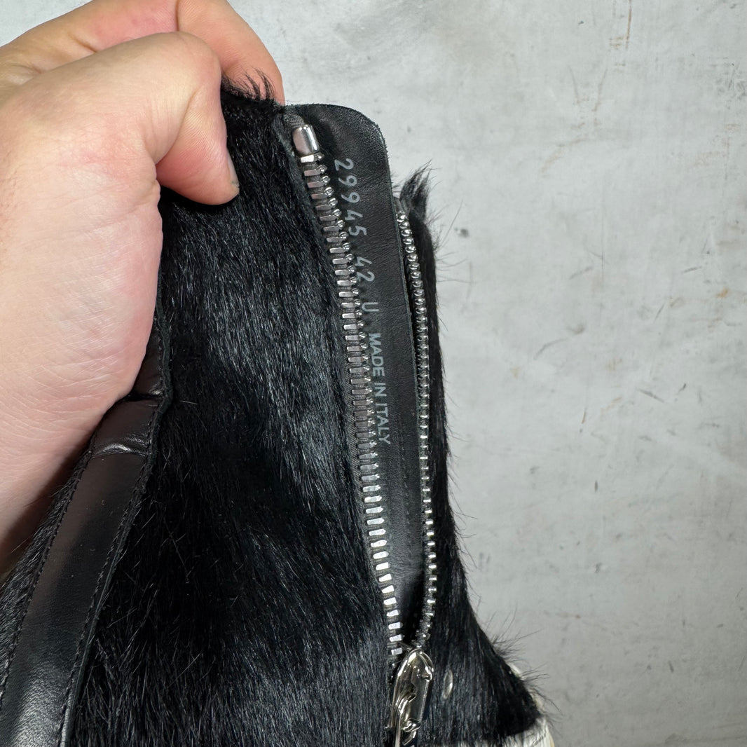 Rick Owens Black Ponyhair Ramone Highs
