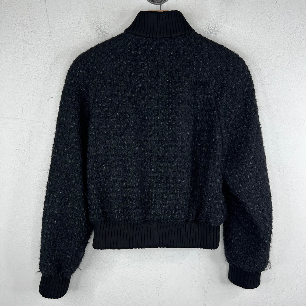Chanel 22A Tweed Embellished Zip Up Jacket