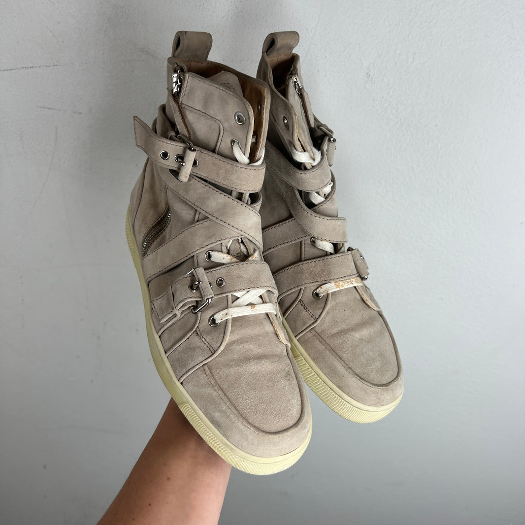 Christian Louboutin Beige Strap Hi Top Sneaker