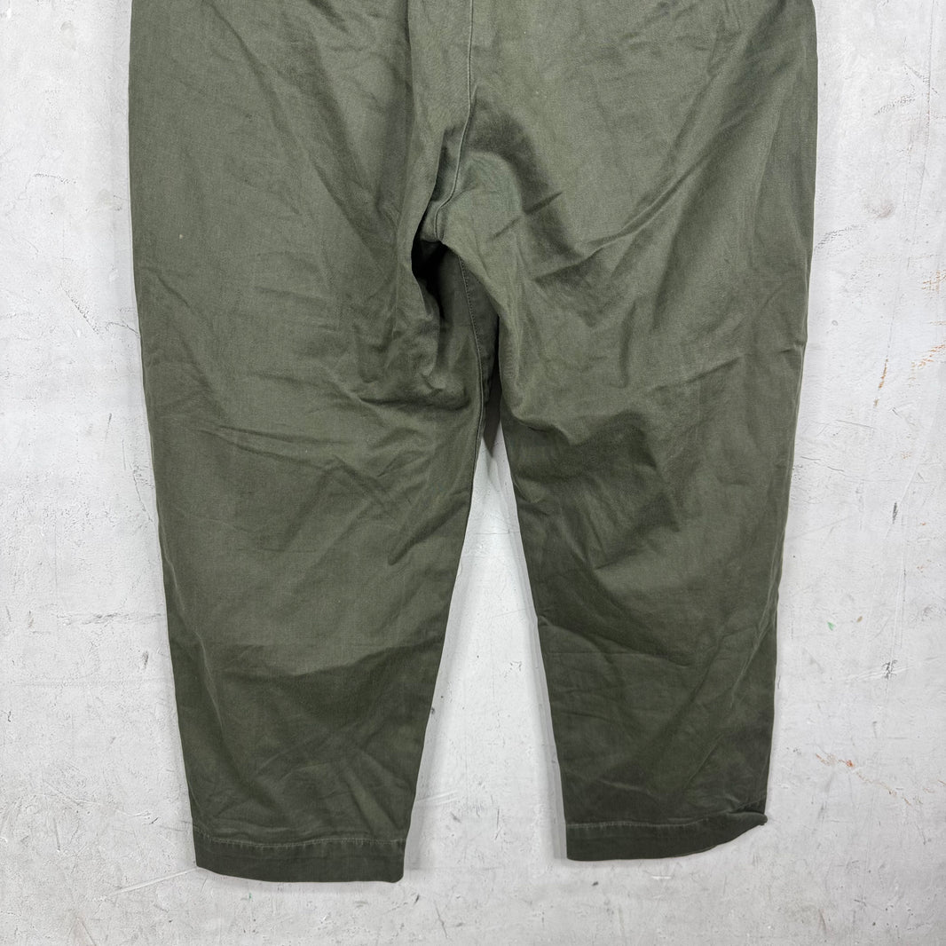 Kapital Green Buckle Back Canvas Pants