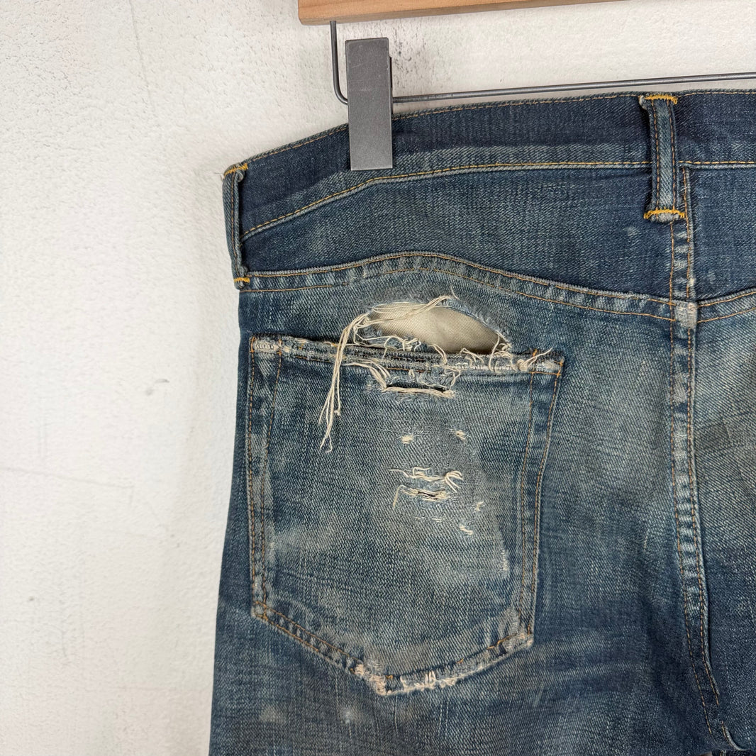 RRL Distressed Slim Fit Jeans
